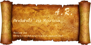 Andaházy Rozina névjegykártya
